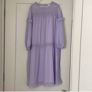 Zara clip dot drop waist dress